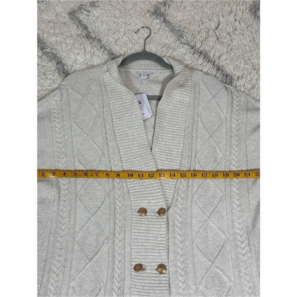 J. Jill Cream Cable-Knit Shawl Collar Cardigan - Picture 10 of 12